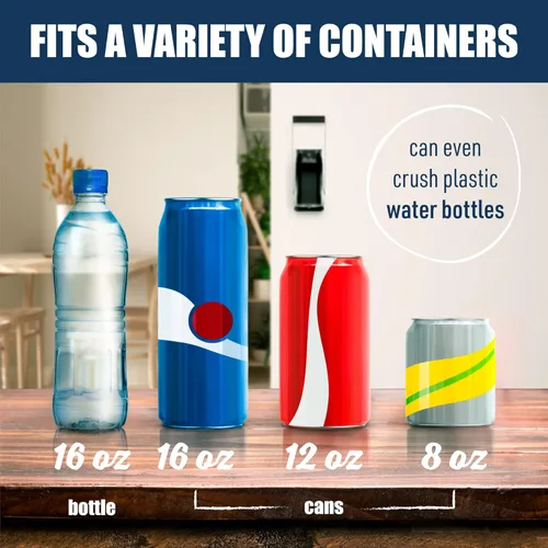 Vista 6 de Mckay Trituradora de latas de metal de 16 onzas, trituradora de pared resistente para seltzer de aluminio, refrescos, latas de cerveza y botellas