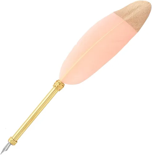 Vista 10 de Gullor Pluma de pluma vintage, pluma de inmersión de plumas naturales con caja de regalo, negro y marrón