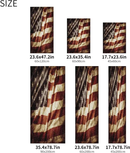 Vista 3 de Película decorativa de privacidad para ventana, diseño rústico antiguo, bandera estadounidense, estática, translúcida, adhesivos para ventanas