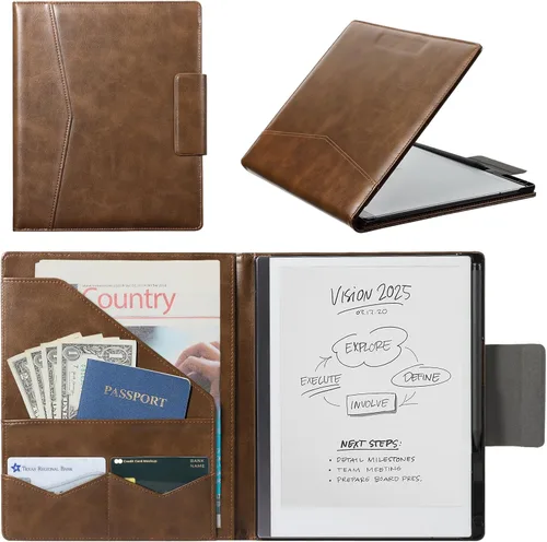 Vista 9 de CoBak Funda de cuero sintético de primera calidad para tableta Remarkable 2 de 10.3" (2020) - Diseño de carpeta, carcasa dura delgada con soporte