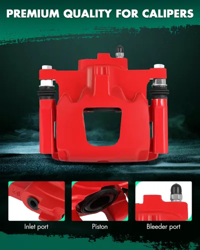 Vista 4 de SCITOO Pinza de freno trasera izquierda con soporte 18B5046 rojo compatible para Dodge Nitro 2007-2011 para Jeep Liberty 2008-2012 para Jeep