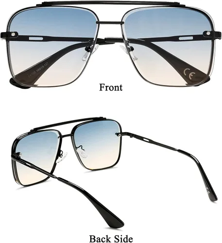 Vista 3 de COASION Tony Stark - Gafas de sol para disfraz, gafas de sol cuadradas retro para hombre y mujer