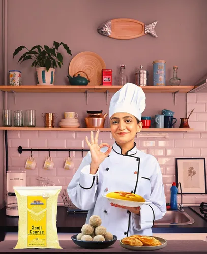 Vista 6 de Rani Sooji Gruesa (Farina, Suji, Rava, Rawa, Sémola de Trigo) Harina 32oz (2lbs) 908g ~ Completamente Natural Vegana Sin OGM Kosher De