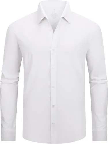 Vista 7 de Alex Vando - Camisa para hombre de manga larga con ajuste regular 06 negro