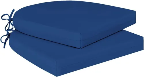 Vista 48 de Cozyide Cojines para sillas de exterior, cojines de asiento de patio impermeables con correas ajustables, cojines cuadrados para sillas de patio