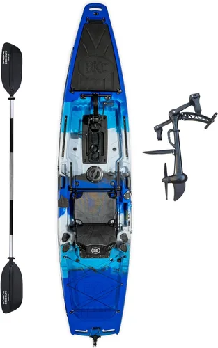 Vista 14 de Brooklyn 12.5 Pro Pedal Propeller Drive Fishing Kayak by BKC, Sit-on-Top Single Kayak with Rudder System, Dry Storage, Rod Holders & 550 lb Capacity