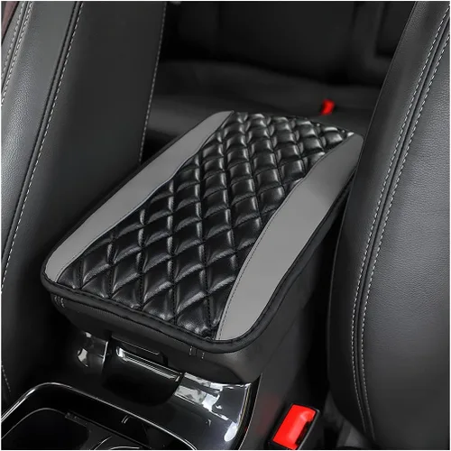 Vista 8 de Osilly Almohadilla para consola central de automóvil, funda universal impermeable para caja de reposabrazos, 12.6" x 7.5" piel sintética, protector