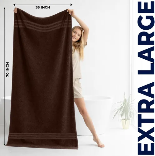 Vista 132 de DAN RIVER Paquete de 2 sábanas de baño de lujo 35x70, 600 GSM, toallas de 100% algodón hilado en anillo suaves y de secado rápido, ideales para Beige