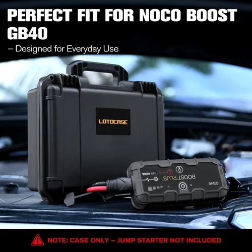 Vista 3 de Funda para NOCO Boost GB40 y GB20 – Funda de transporte rígida impermeable con espuma precortada personalizada, caja de viaje protectora a prueba