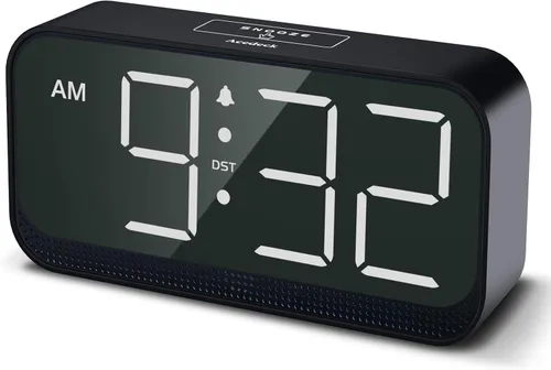 Vista 11 de Acedeck Reloj digital que funciona con batería: reloj de alarma pequeño y sin cable para dormitorio, viaje - Números grandes 4 atenuadores para Azul