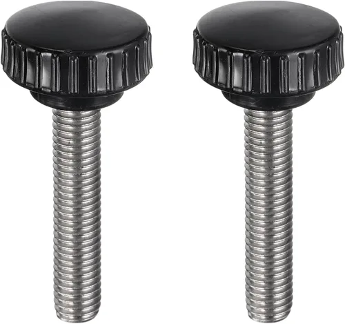 Vista 80 de uxcell 2 perillas de sujeción moleteadas M6 x 0.394 in métricas de acero inoxidable 304 rosca macho tornillo de pulgar en tipo 1.181 in cabeza