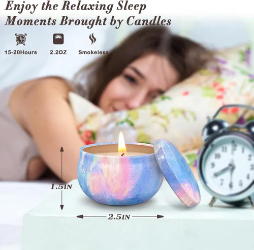 Vista 7 de Velas de aromaterapia para 9 unidades, velas aromáticas en frasco, regalos para mujeres, juego de velas perfumadas para el hogar, para San Valentín