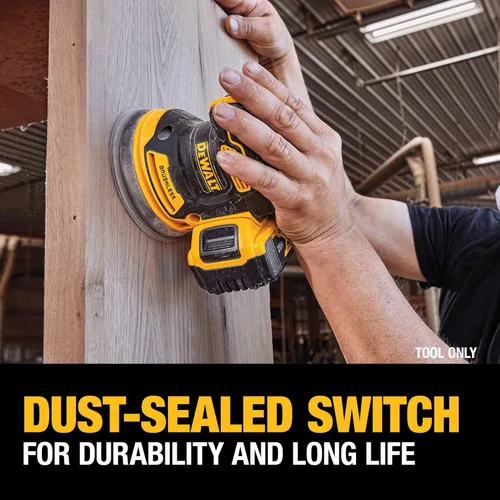 Vista 16 de DEWALT - Lijadora orbital de 20 V MAX, solo herramienta (DCW210B)