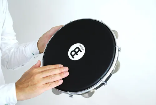 Vista 2 de Meinl Percussion PA10ABS-BK-NH Pandeiro de plástico ABS de 10 pulgadas con cabeza Napa, negro