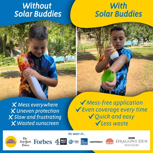 Vista 3 de Solar Buddies Aplicador de Protector Solar – Single Nude – Aplicador Recargable en Rollo con Esponja para Protector Solar, Crema Solar y Loción