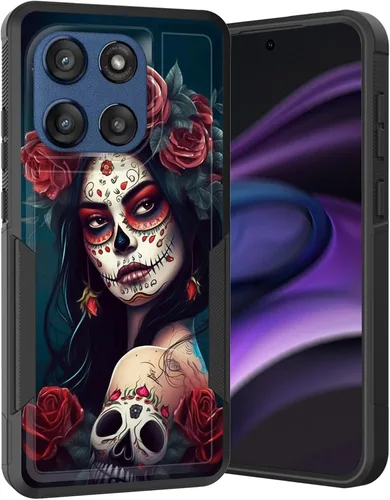 Vista 89 de para Moto G Play 4G 2024, funda de dos capas híbrida resistente y a prueba de golpes, PC duro + silicona suave protectora para Motorola Moto G Play