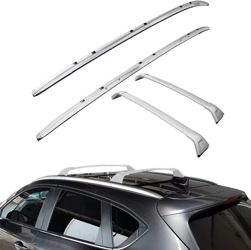Vista 10 de Barras transversales de techo para Mazda CX-5 CX5 2017-2025 con rieles laterales, barra transversal de aluminio para portaequipajes para techo