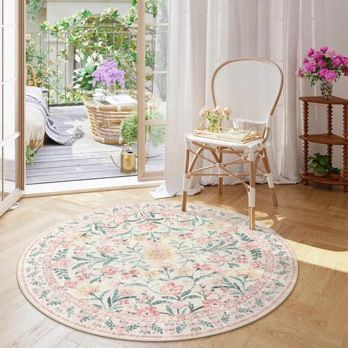 Vista 33 de Wonnitar Alfombra Lavable de Pasillo 2'6''x8', Alfombra de Pasillo Floral Bohemia de 8 pies de Largo para Dormitorio, Alfombras Beige Suaves
