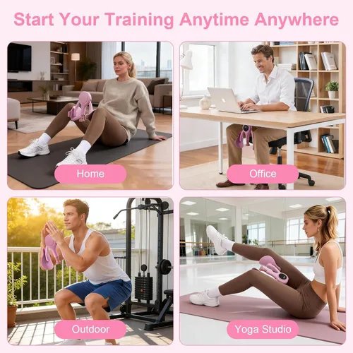 Vista 6 de Entrenador de muslos para mujer, 0-70 libras, resistencia ajustable, ejercitador interior de muslo con pantalla LED, dispositivos de reparación
