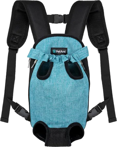 Vista 10 de PetAmi Mochila transportadora para perros, mochila frontal ajustable para perros y gatos Transportador de pecho ventilado para perros