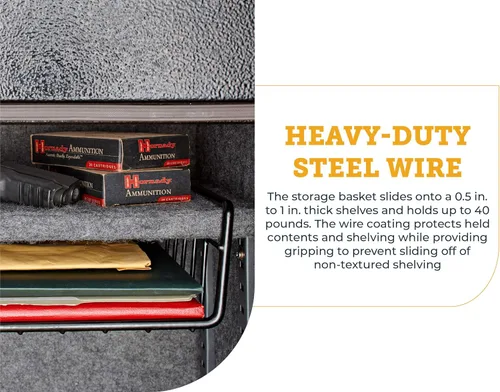 Vista 4 de SnapSafe 76012 - Cesta colgante para documentos, cesta de alambre recubierta que maximiza el almacenamiento para documentos, accesorios de armas