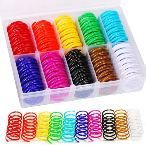 40 piezas de 10 colores de resortes almacenados en caja para gatos de interior, espiral para gatos, juguetes interactivos para gatos, juguete para