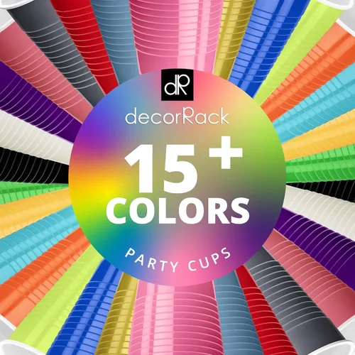 Vista 9 de DecorRack - Vasos desechables y reutilizables de 12 onzas para fiestas de cumpleaños, despedidas de soltera, campamentos, eventos en interiores y al