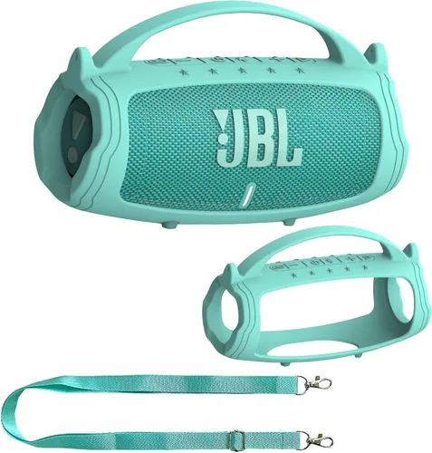 Vista 8 de JCHPINE Funda de Silicona para Altavoz Bluetooth Portátil JBL Charge 5, Soporte de Piel Protectora para Accesorios de Altavoz JBL Charge 5