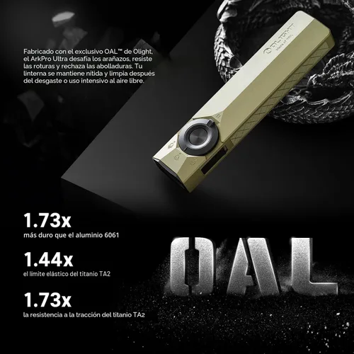 Vista 5 de OLIGHT ArkPro Ultra EDC Linterna Plana, Linterna Portátil Recargable, 1700 Lúmenes con LED Blanco, UV y Haz Verde para Trabajo, Emergencia, Verde