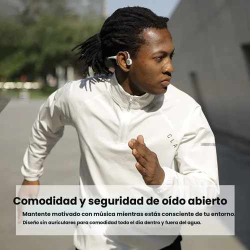 Vista 3 de Auriculares de Conducción Ósea mojawa Run Plus, Auriculares Bluetooth de Oreja Abierta, Reproductor MP3 de 32GB, Auriculares para Natación