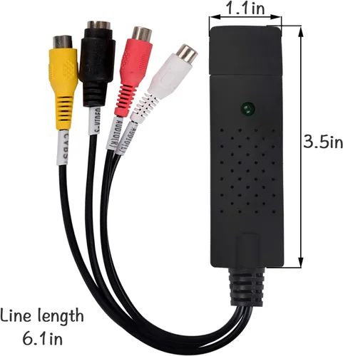 Vista 3 de USB 2.0 Tarjeta de captura de audio de vídeo USB VHS VCR TV a DVD convertidor de tarjeta de captura adaptador OS Windows 2000, XP/Vista/7/8/10