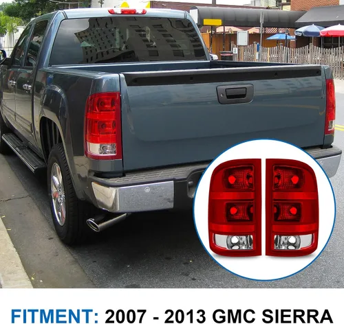 Vista 6 de Conjunto de luz trasera compatible con 2007-2013 07 08 09 10 11 12 13 2007 2008 2009 2010 2011 2012 2013 Gmc Sierra 1500 2500HD 3500HD luz trasera