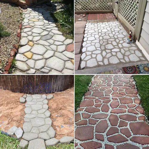 Vista 6 de Walk Path Maker, 2 paquetes Plus Size: 18.9 x 18.9 x 1.8 pulgadas Pathmate Molduras de piedra pavimentación pavimento Hormigón Moldes y espumas