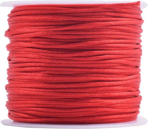 Vista 115 de KONMAY - Cuerda de nailon satinado de seda, 45.72 metros, 0.8mm cola de rata, para nudos chinos, Kumihimo, abalorios, macramé, joyería, Verde manzana
