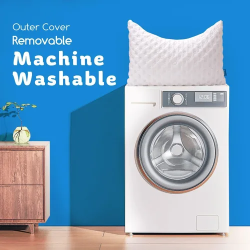 Vista 6 de KUCEY - Almohada refrescante para dormir lateral para dolor de cuello y hombros, almohadas de cama curvas de espuma viscoelástica triturada de lujo