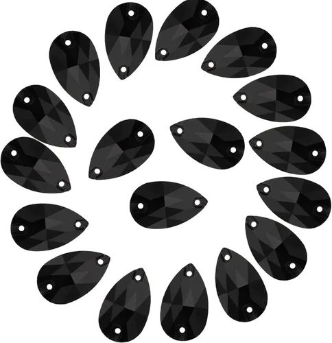Vista 13 de Diamantes de imitación en forma de lágrima para coser en la parte trasera plana, 72 piezas de diamantes de imitación de cristal con parte trasera