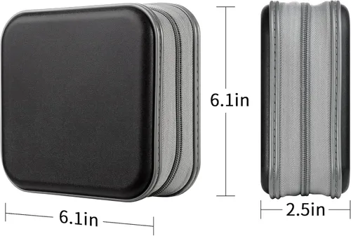 Vista 7 de LIOVODE Funda para DVD, estuche portátil para CD de capacidad para 48 unidades, almacenamiento de plástico duro, organizador de cartera para CD