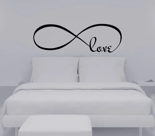 DNVEN Calcomanías de pared de amor, símbolo de infinito, tamaño King, para cabecera, serie infinita, calcomanías de pared de boda, decoraciones