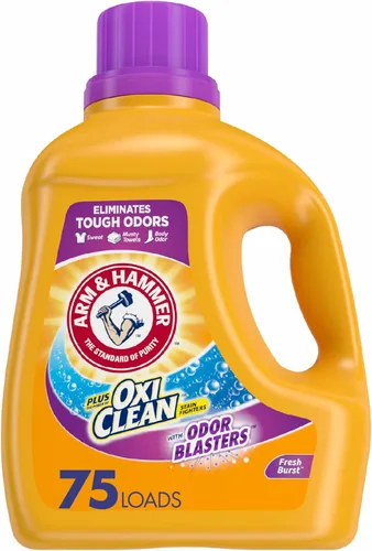 Vista 12 de ARM & HAMMER Plus OxiClean with Odor Blasters - Detergente líquido para ropa, removedor de olores de lavandería, ataca manchas, aroma botánico