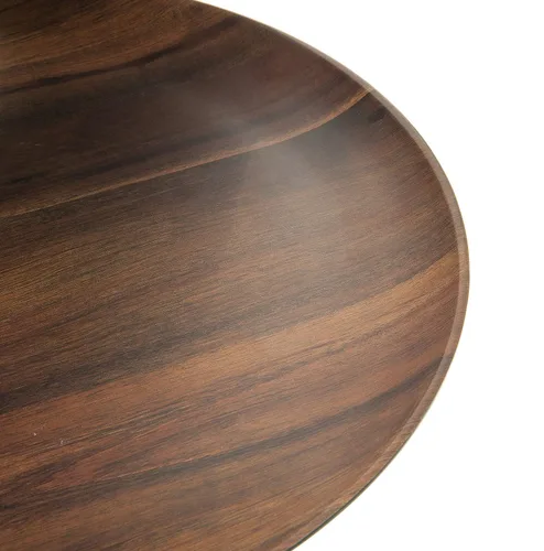 Vista 3 de Carlisle FoodService Products Epicure - Plato redondo de plástico, 18 pulgadas, grano de madera oscuro