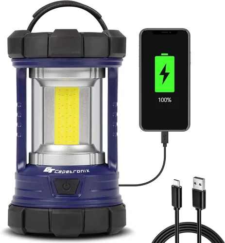 Vista 8 de Linterna de camping, linternas LED de 3200 lúmenes para cortes de energía, cargador de teléfono de 4600 mAh y linterna recargable, linterna con 5