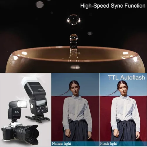 Vista 3 de GODOX TT350o 2.4G HSS 1/8000s TTL GN36 Flash de cámara Speedlite con Godox XProII-O XProIIO TTL Transmisor de disparador de flash inalámbrico