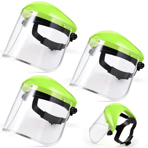 Vista 15 de Copkim Paquete de 3 máscaras faciales de gran seguridad para moler máscara facial para moler y cortar, transparente, resistente a los impactos, PC