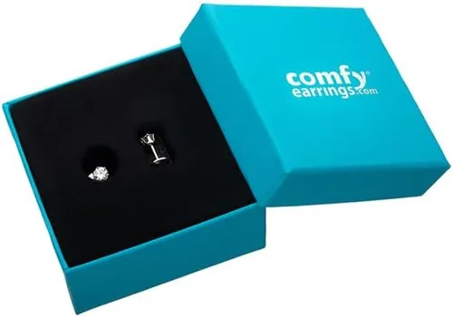 Vista 9 de Aretes ComfyEarrings con tuerca y cristales CZ de 0.15 pulgadas