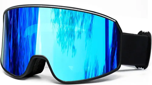 SPOSUNE Gafas de esquí sobre gafas con doble lente | Gafas de nieve antivaho anti-UV para hombres, mujeres, jóvenes, esquí, motos de nieve