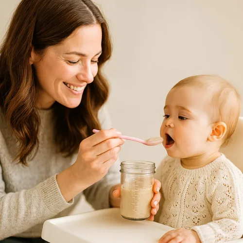 Vista 4 de Sursip Recipientes de vidrio para almacenamiento de alimentos para bebés, tarros pequeños de 4 onzas con tapas, herméticos para contenedores de puré