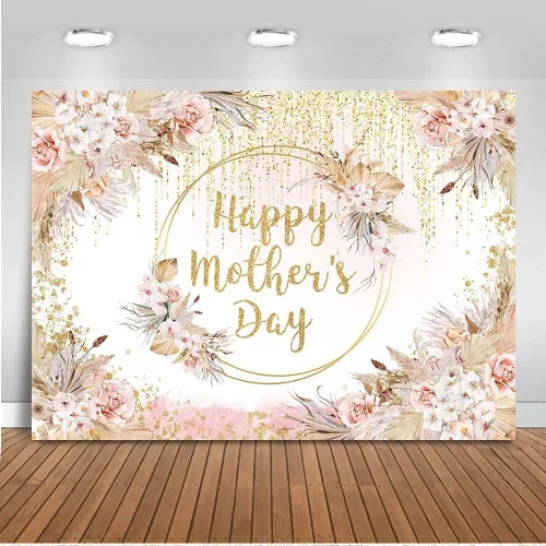 Mocsicka Telón de fondo floral bohemio para el día de la madre, flores bohemias, feliz día de la madre, fiesta de fotografía, fondo floral con