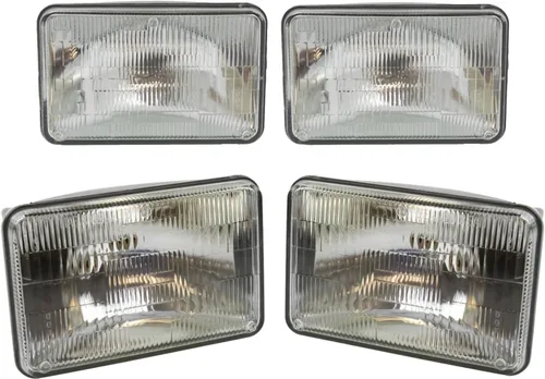Vista 484 de TRQ Juego de Conjunto de Ensamble de Faros de 2 Piezas de Desempeño Halógeno con Marco Cromado Conductor y Lado del Pasajero Compatible con Mercedes