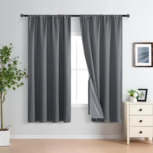 Vista 10 de XWZO Cortinas 100% opacas de 84 pulgadas de largo con alzapaños, protección de privacidad, paneles de ventana de eficiencia energética con forro