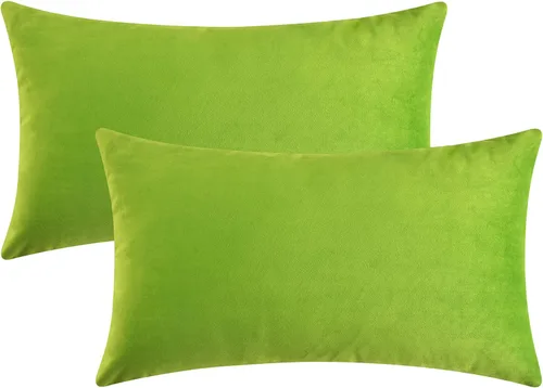 Vista 47 de Mixhug - Fundas de almohada decorativas de terciopelo, fundas de cojín para sofá y cama, juego de 2 fundas azules, 16 x 16 pulgadas